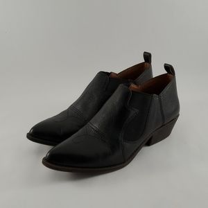 Lucky Brand Joelle Black Leather Booties Size 8